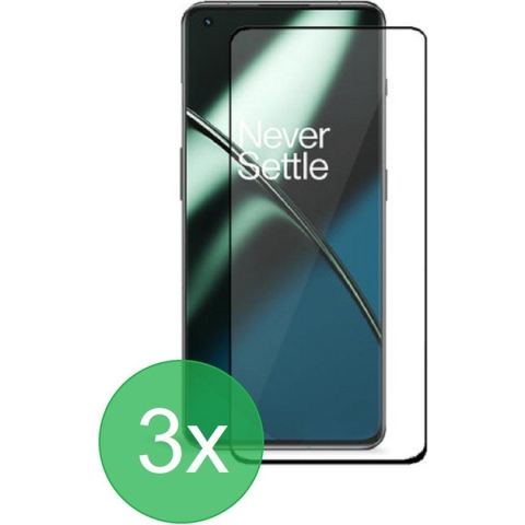 Full Screenprotector 3x Geschikt voor: OnePlus 11 - screen protector - volledige glas - bescherming - beschermglas - ZT Accessoires