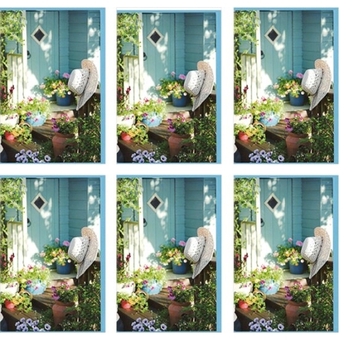 MGPcards - 6x dubbele wenskaart met envelop - Blanco - Bloemen - 11,5 x 17 cm
