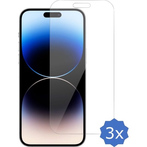 3x iPhone 14 Pro Max Screenprotector - iPhone 14 Pro Max Beschermglas Screen Protector 9H Glas
