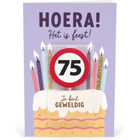 Kaart - Taartkaarsje - 75 jaar