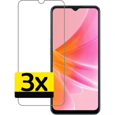 OPPO A17 Screenprotector Beschermglas Gehard Glas - OPPO A17 Screen Protector Glas Extra Sterk - 3 Stuks