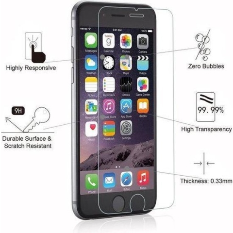 Glazen Screenprotector Tempered Glass (0.3mm) voor iPhone 6 plus