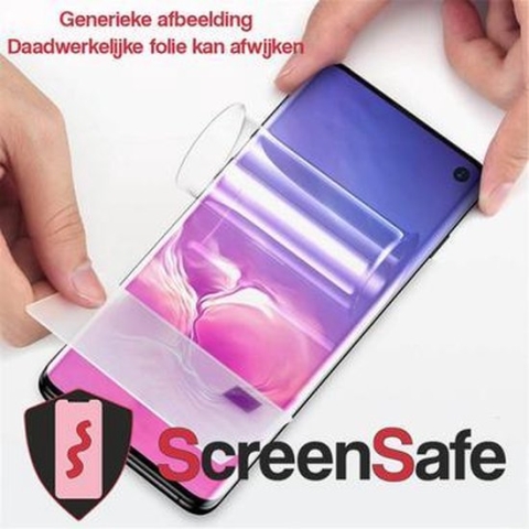 ScreenSafe High Definition Hydrogel screenprotector Samsung Galaxy S10 Plus 5G Slagvast / Anti-Bacterieel (AAA)