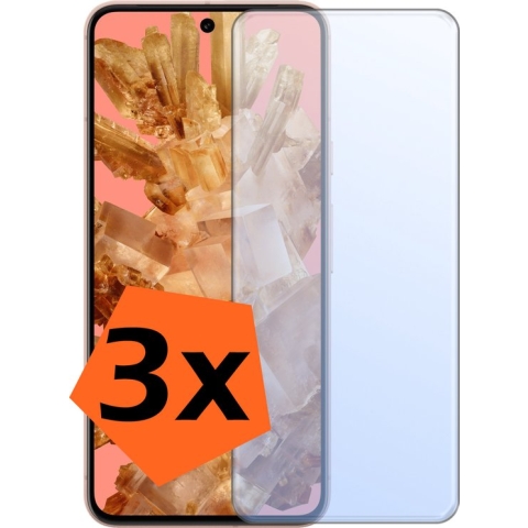 Google Pixel 8 Screenprotector Bescherm Glas Tempered Glass - Google Pixel 8 Screen Protector - 3x