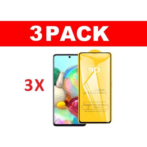 3x Samsung Galaxy A72 glas screenprotector tempered glass (Full Cover)