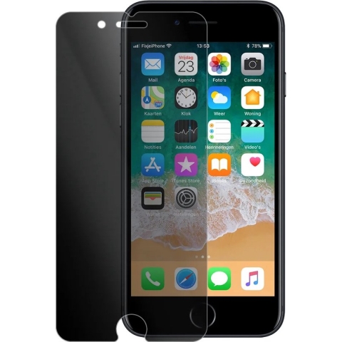 LuxeBass Privacy screenprotector geschikt voor  iPhone 7 Plus - glas scherm - bescherming