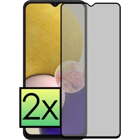 Samsung Galaxy A13 Screenprotector Privacy Tempered Glass Full Cover Gehard Glas Beschermglas - 2x