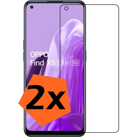 OPPO Find X5 Lite Screenprotector Bescherm Glas Tempered Glass - OPPO Find X5 Lite Screen Protector - 2x