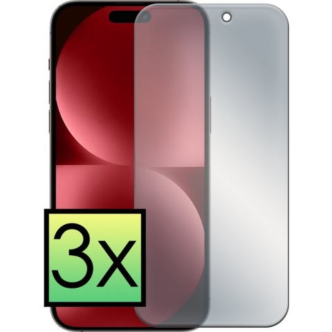 iPhone 15 Pro Max Screenprotector Privacy Tempered Glass Gehard Glas Display Cover - 3x