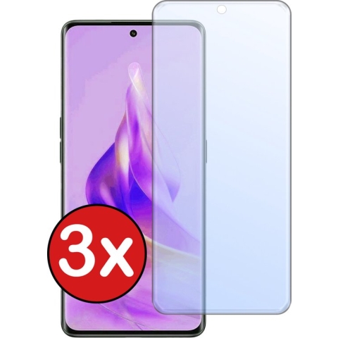 OPPO Reno 8T Screenprotector Glas Gehard Tempered Glass - OPPO Reno 8T 4G Screen Protector Screen Cover - 3 PACK