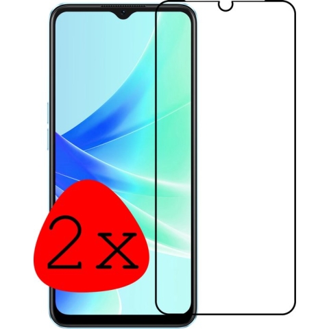 OPPO A57s Screenprotector Tempered Glass Full Cover - OPPO A57s Beschermglas Screen Protector Glas - 2 Stuks