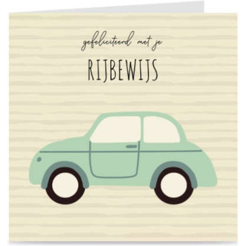 GEFELICITEERD MET JE RIJBEWIJS | kaart / wenskaart met envelop