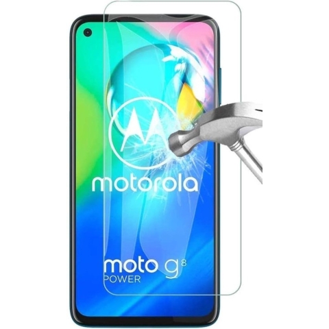 Screenprotector Glas - Tempered Glass Screen Protector Geschikt voor: Motorola Moto G8 Power  - 1x
