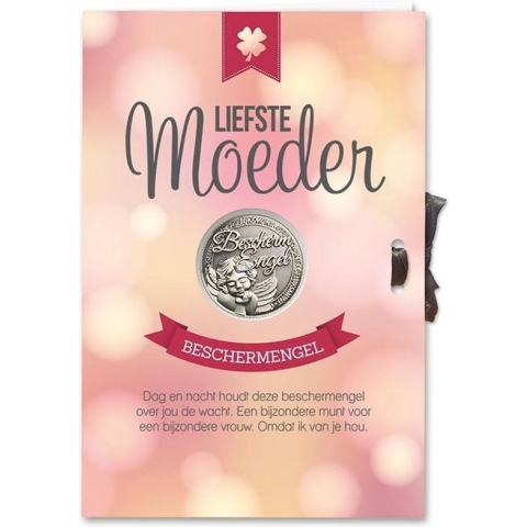 Geluksmunt wenskaart - Liefste moeder