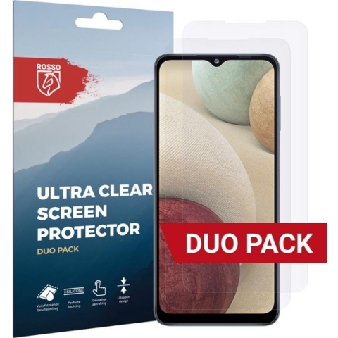 Rosso Screen Protector Ultra Clear Duo Pack Geschikt voor Samsung Galaxy A12 | TPU Folie | Case Friendly | 2 Stuks