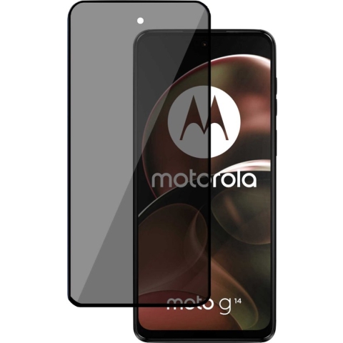 Motorola Moto G14 Screenprotector Privé - Privacy Beschermglas - Privacy Proteqt+