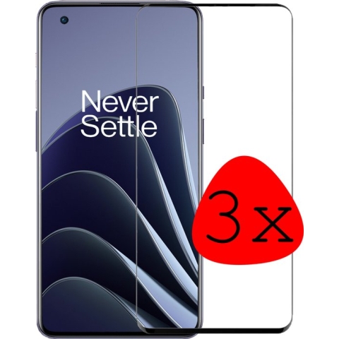 OnePlus 10 Pro Screenprotector 3D Tempered Glass - OnePlus 10 Pro Beschermglas Full Cover - OnePlus 10 Pro Screen Protector 3D 3 Stuks