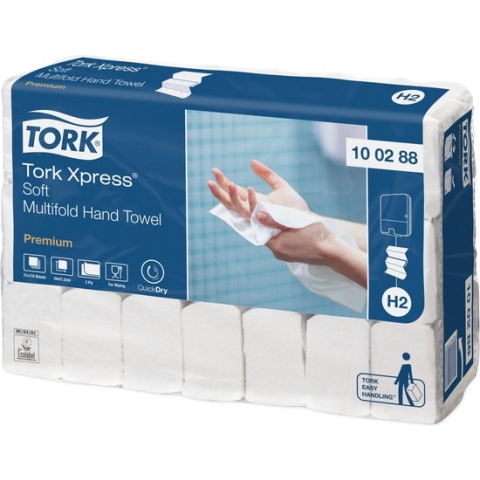 Papieren handdoek Tork H2 multifold Premium kwaliteit 2 laags wit 100288