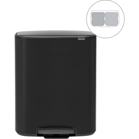 Brabantia Bo Prullenbak - 2 x 30 l - Matt Black