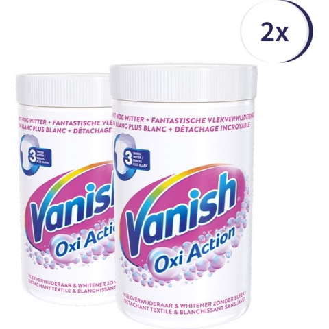 Vanish Oxi Action Crystal White Base Poeder - Voor Witte Was - 1.5 kg x2