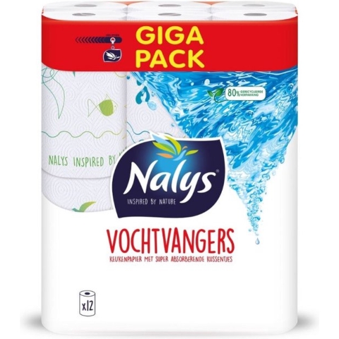 2x Nalys Keukenpapier in 80% Recycled Folie 6 stuks