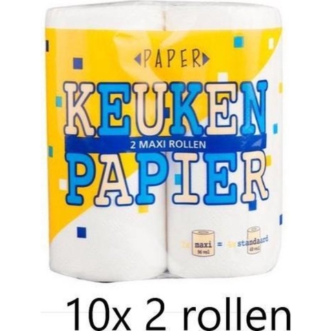 Keukenpapier Keukenrol maxi 96 vel 2 laags - 20 rollen