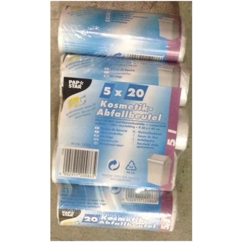 Papstar Pedaalemmerzakken 5 liter 5 rol a 20 stuks wit