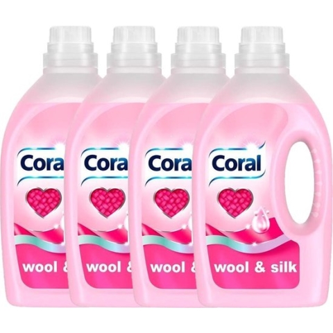 Coral Wasmiddel Wool & Silk Delicate was - 4 x 1,25 l