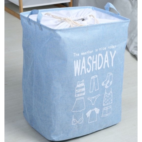 Inklapbare wasmand blauw 53x43,5x33 cm