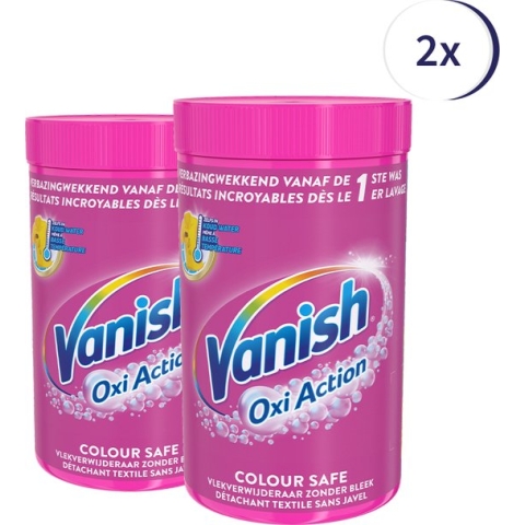 Vanish Oxi Action Colour Safe Base Poeder - Voor Witte & Gekleurde Was - 1.5 kg x2