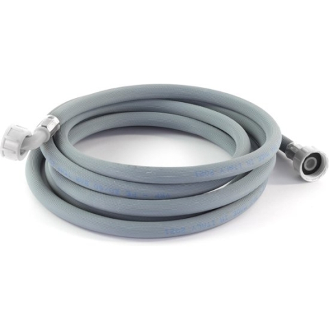 Aanvoerslang wasmachine droger, 3,5 m., recht 3/4" naar haaks 3/4", PVC