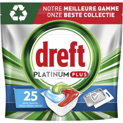 Dreft Platinum Plus All In One Deep Clean – Vaatwastabletten - Voordeelverpakking 5 x 25 Tabletten