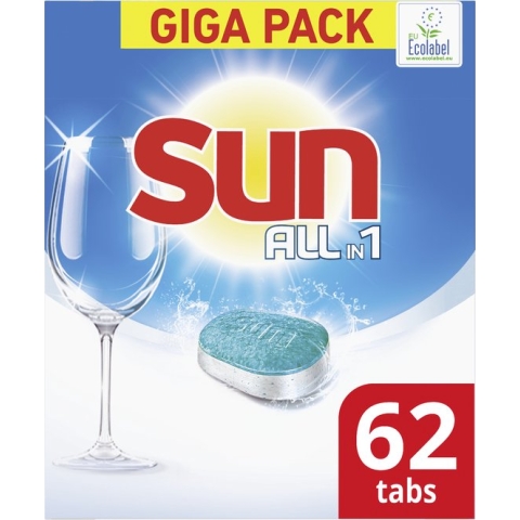 Sun All-in 1 Normaal Vaatwastabletten - 62 tabletten - Voordeelverpakking