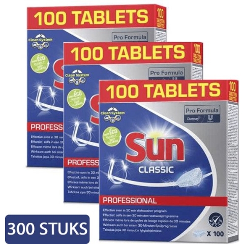 Sun - Vaatwastabletten - Classic - Regular - 300 vaatwastabletten - Voordeelverpakking