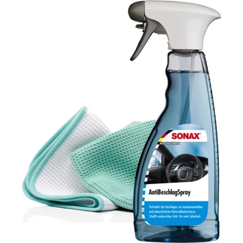 Sonax Anti Condens Sray voor Spiegels en Bril set met twee speciale microfiber doekjes