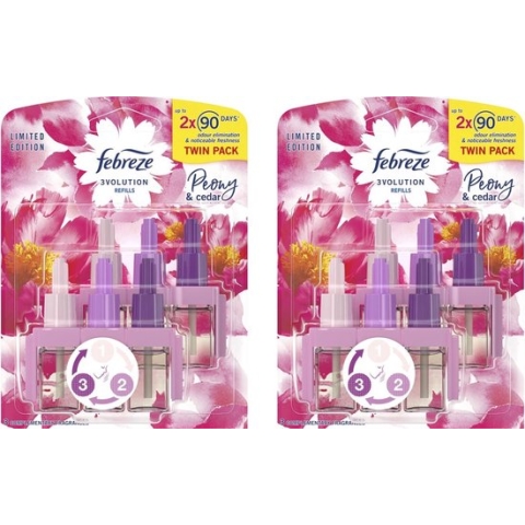 Ambi Pur Febreze 3 Volution Peony & Cedar 2xTwin pack 2x40ml