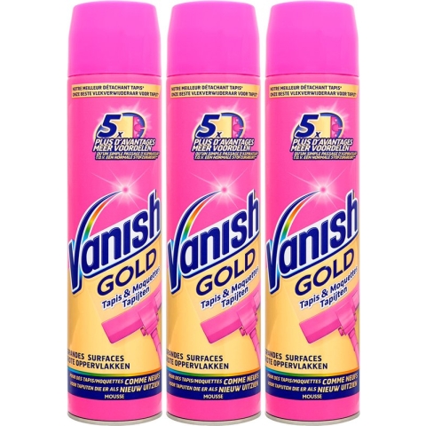 Vanish Gold Mousse Tapijt Vlekverwijderaar - 3 x 600 ml - Grootverpakking
