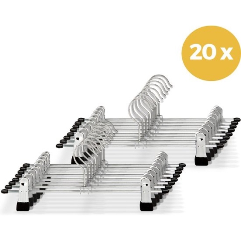 LifeGoods Broekhangers - 20 Stuks - Antislip - Metaal