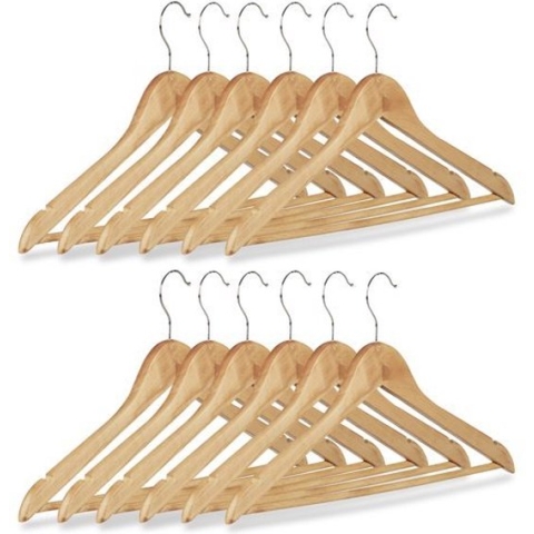 Relaxwonen - kledinghangers - kledinghangerset - hout - 12 stuks
