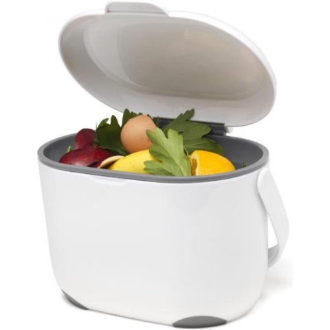 Prullenbak - Compost Caddy-GFT afvalbakje - losse binnenemmer - Wit/Grijs