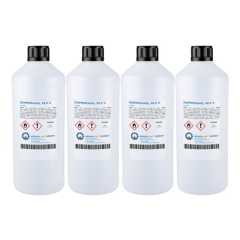 Isopropanol 99,9% Zuiver - Doos, 4 x 1 Liter - IPA - Isopropyl alcohol