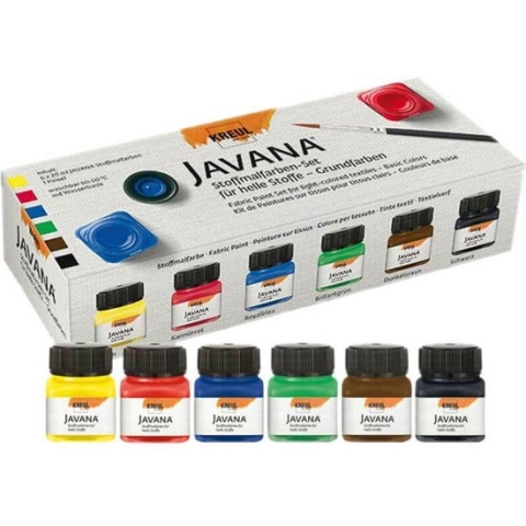 Javana textielverf set – Primaire kleuren – Voor lichte stoffen