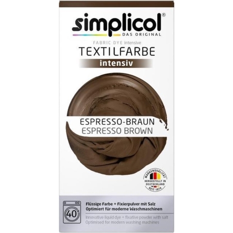 Simplicol Textielverf Intens - Wasmachine Textielverf - Espresso Bruin - 1 stuk