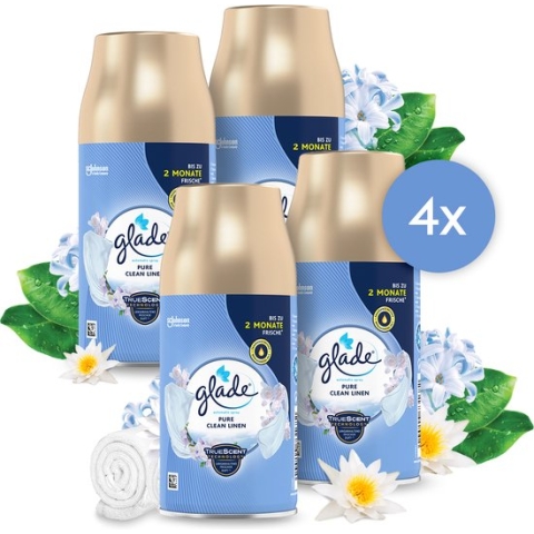 Glade Automatic Spray Pure Clean Linen navullingen - Luchtverfrissers - 4 x 269ml