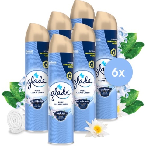 Glade Luchtverfrisser Spray Pure Clean Linen - 6 x 300ML