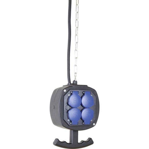 AS Schwabe 60973 Stopcontactsplitter 8-voudig Zwart, Blauw, Rood