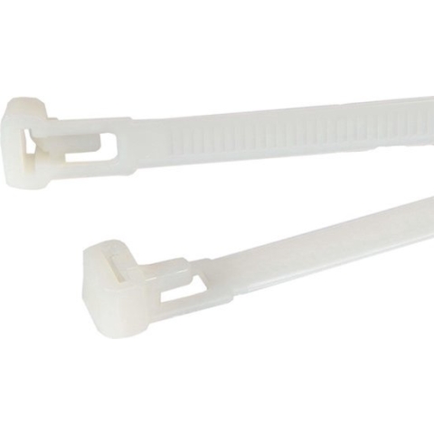 Kabelbinders 100mm x 7.6mm. Wit. Hersluitbaar. + Kortpack pen (099.1021)