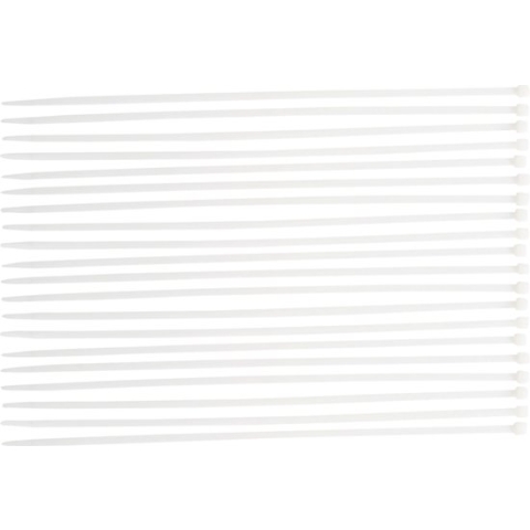 BGS 80776 - Assortiment de colliers plastique | blanc | 8,0 x 600 mm | 20 pièces