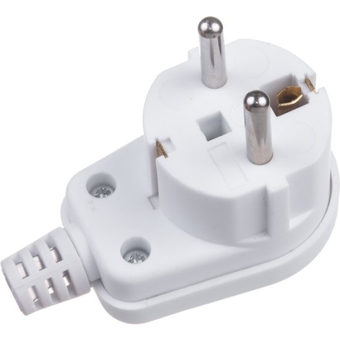 Maclean - Aardingscontactstekker Uni-Schuko Hoekstekker Unischuko Uni Schuko Stekker 16A 250V Kunststof Wit