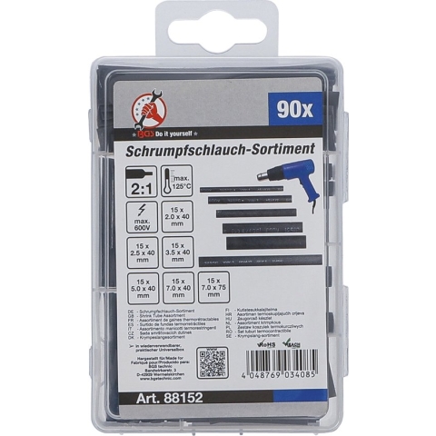 BGS - Krimpkous assortiment - Zwart - klein assortiment - BGS88152